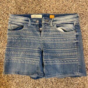 Pilcro /Anthropologie Embroidered Denim Shorts - Size 28